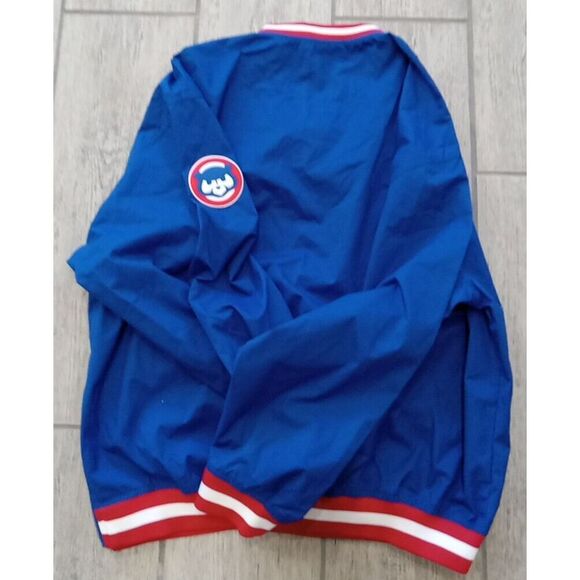 Mens NIKE COOPERSTOWN CLASSICS V-Neck CHICAGO CUBS Wind Shirt Jacket Large NAVY - Picture 6 of 7